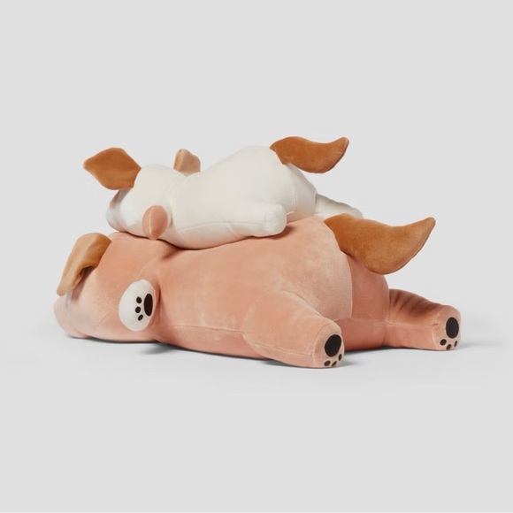 NWT Pillowfort Dog and Baby weighted Plush Set - Brown and White - Picture 4 of 4